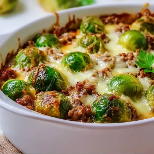 Rosenkohlauflauf mit Hackfleisch und Kartoffeln