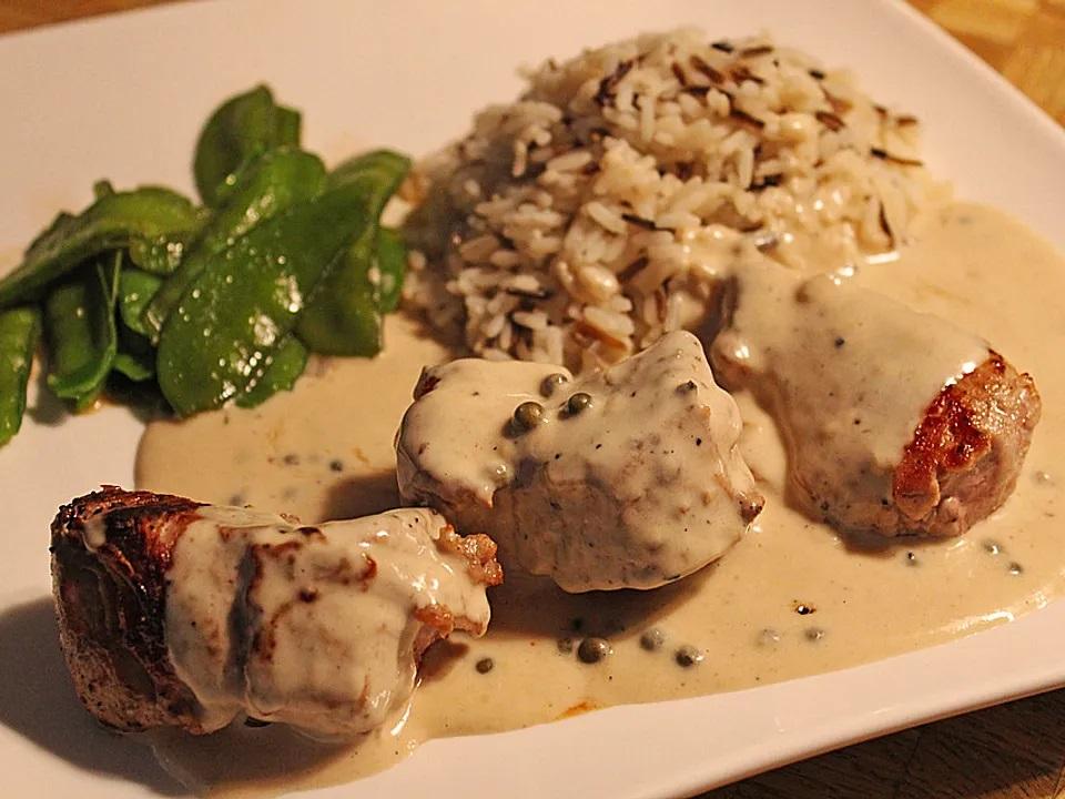 Schweinelende mit Sherry-Sahne-Soße